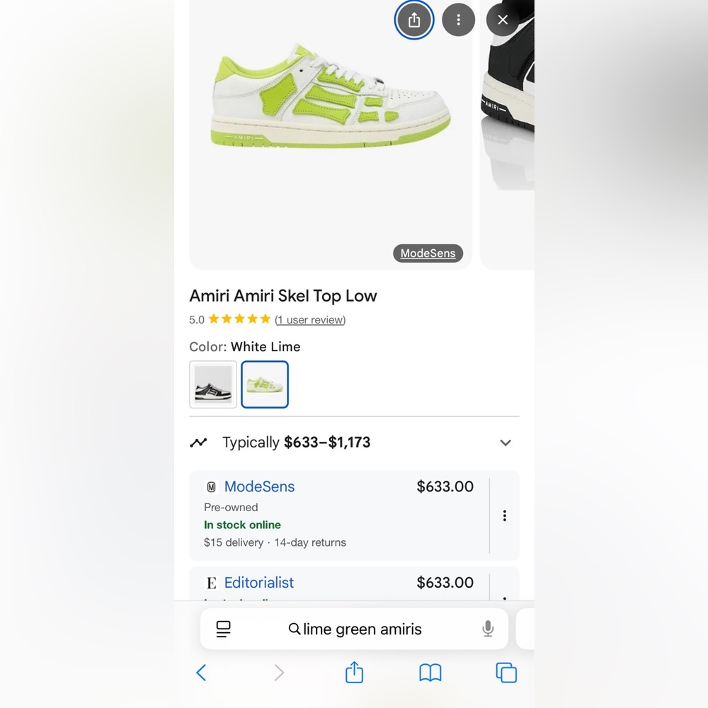 Amiri White and Neon Green Sneakers